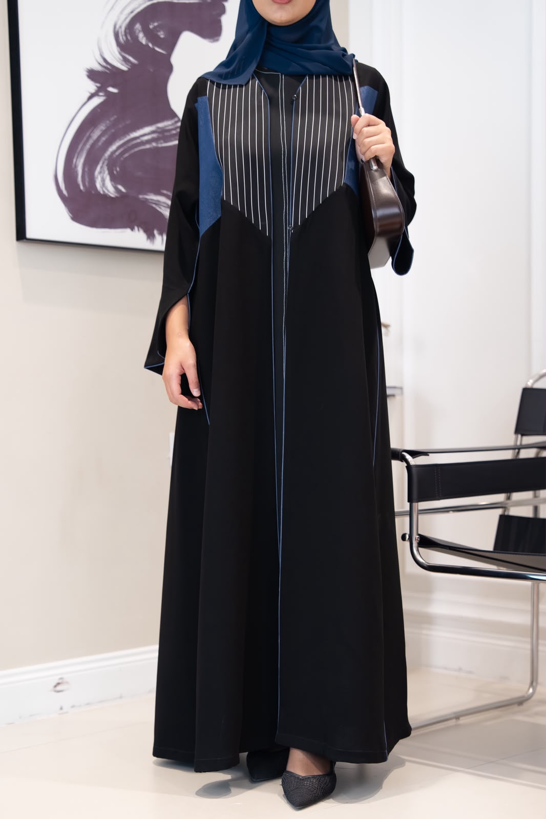 black crepe abaya. C:1105