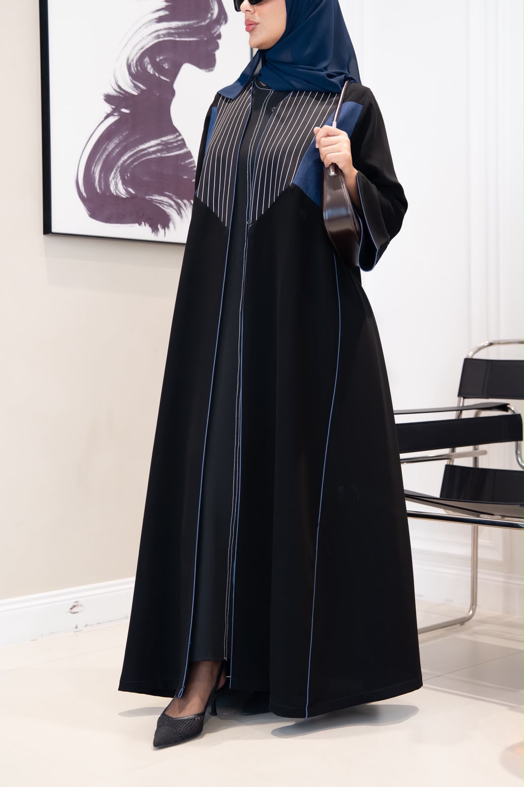 black crepe abaya. C:1105