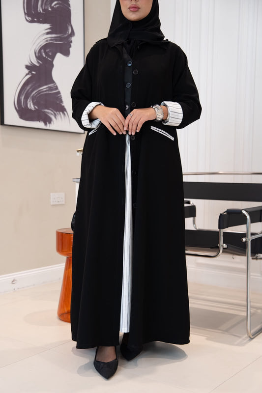 black crepe abaya. C:1109