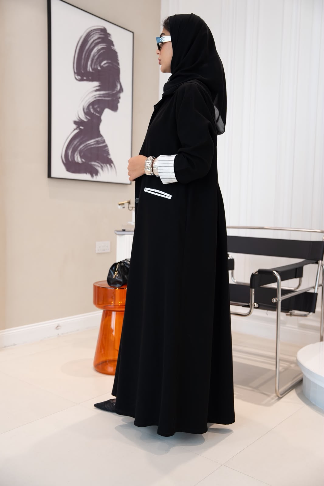 black crepe abaya. C:1109