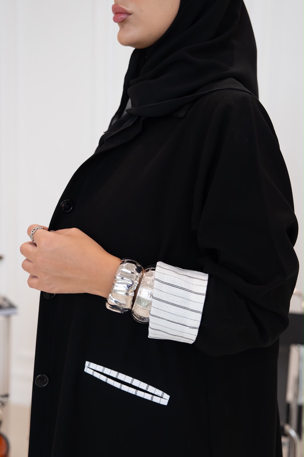 black crepe abaya. C:1109