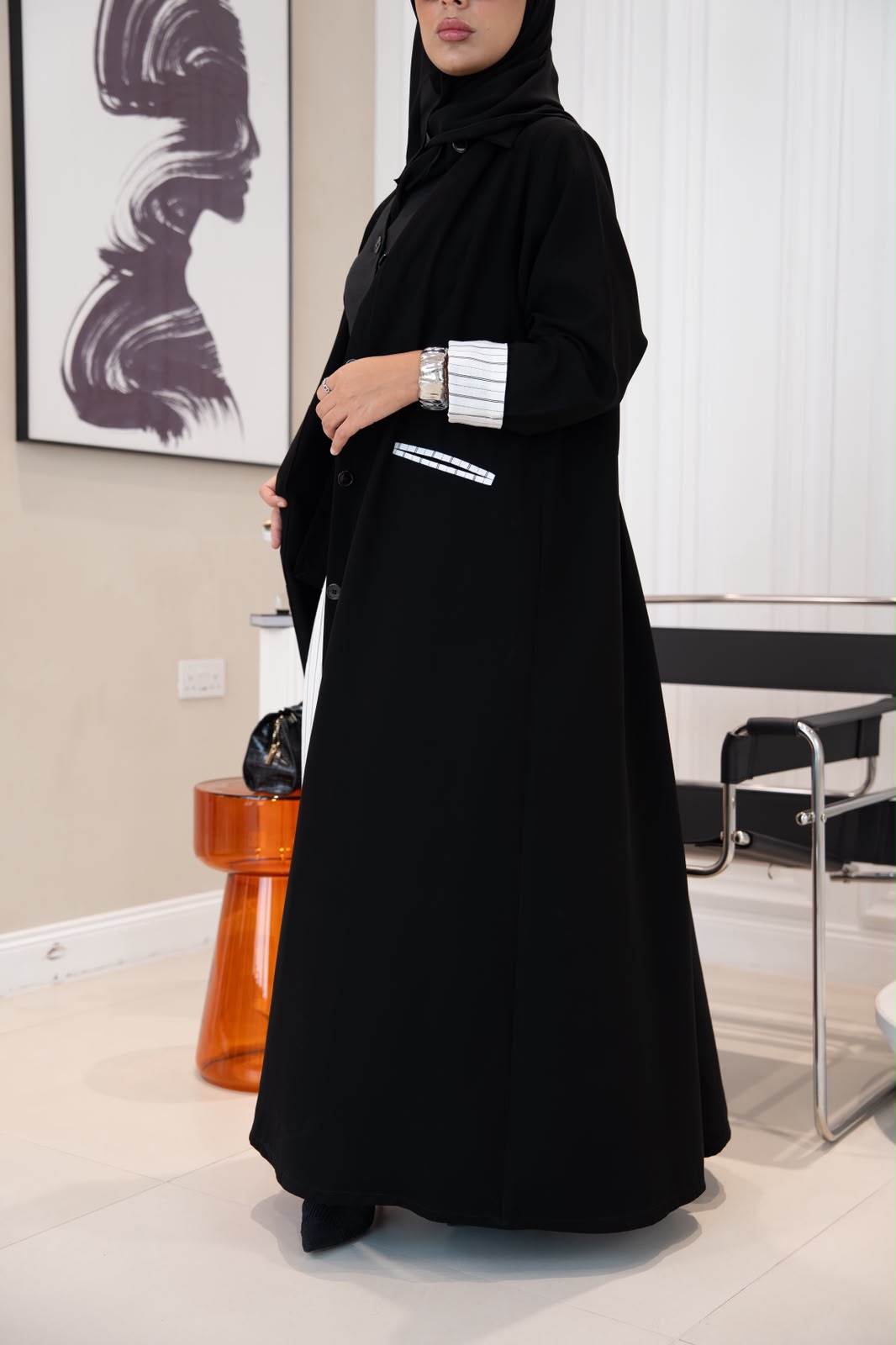 black crepe abaya. C:1109