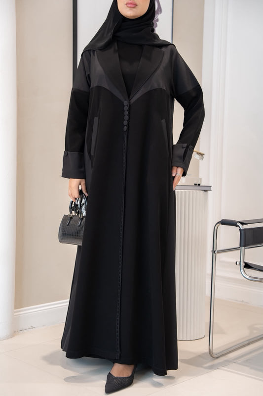 Black crepe blazer abaya .C:1106