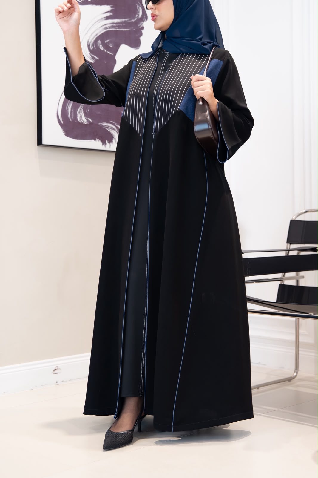 black crepe abaya. C:1105