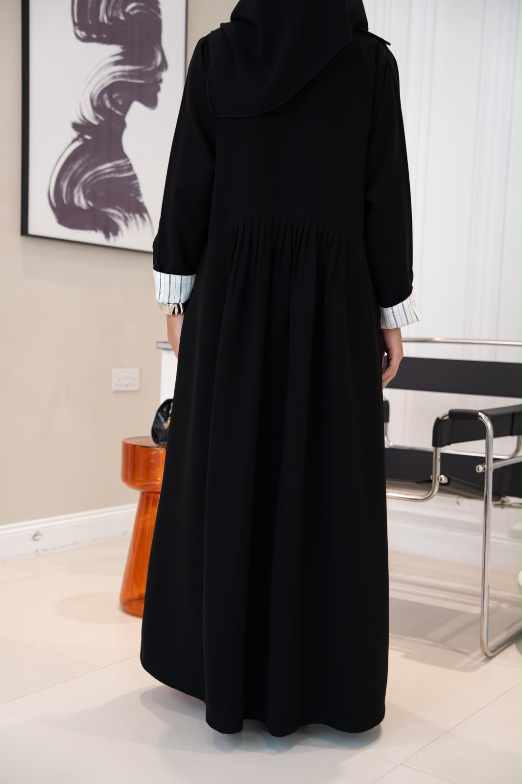 black crepe abaya. C:1109