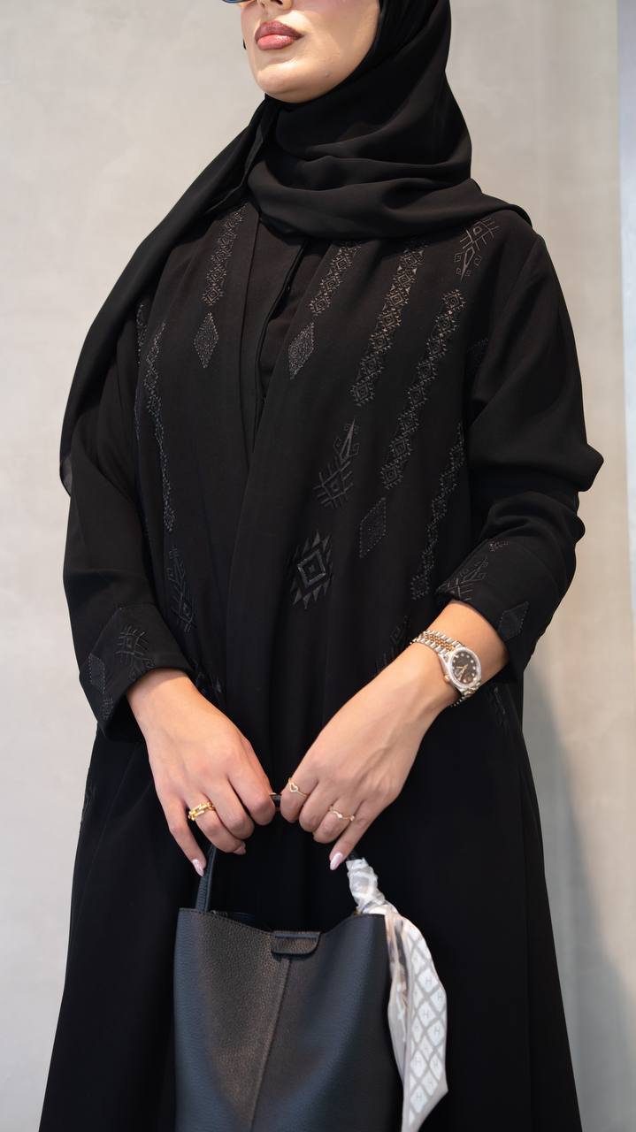 black crepe abaya. C:1102