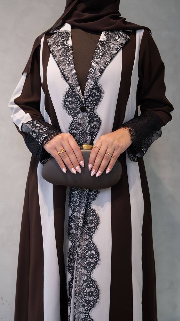 crepe abaya with lace. C:1091