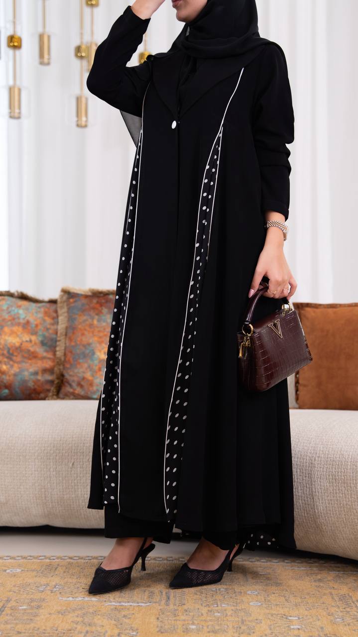 عباية كريب باللون الاسود C:1098 