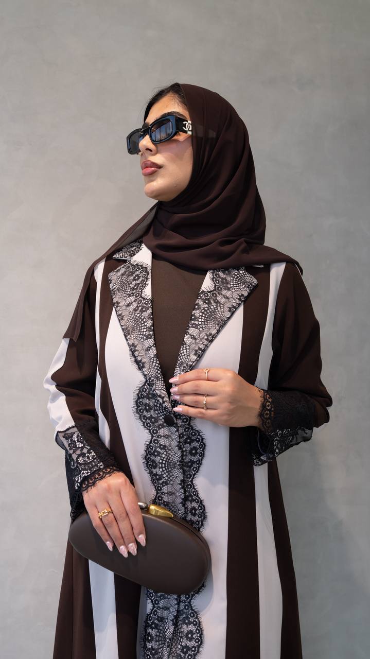 crepe abaya with lace. C:1091