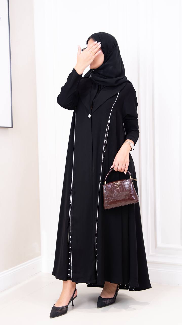عباية كريب باللون الاسود C:1098 