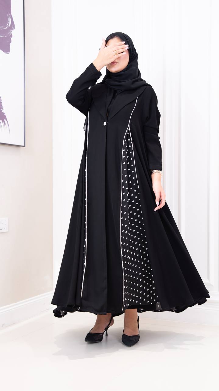 عباية كريب باللون الاسود C:1098 