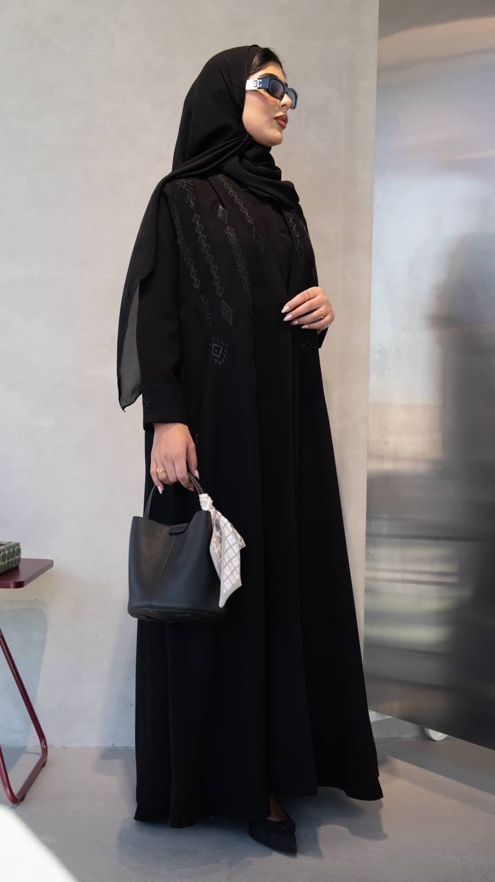 black crepe abaya. C:1102