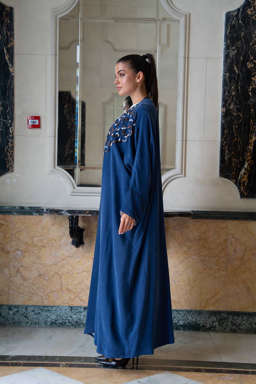 Cobra crepe silk bisht with hand-beading. C:1087