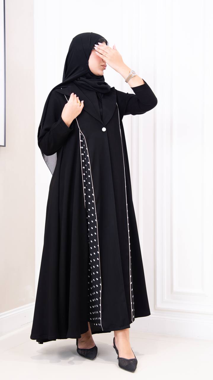 عباية كريب باللون الاسود C:1098 