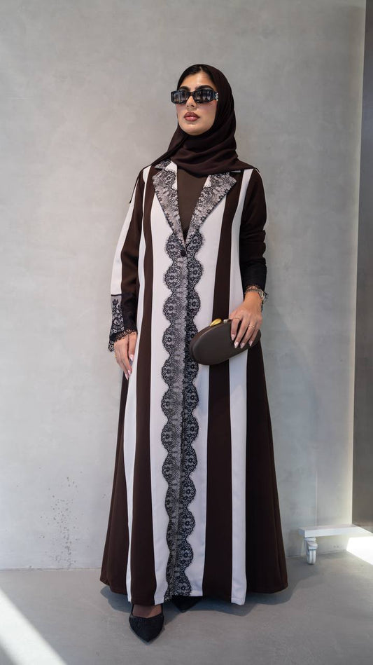 crepe abaya with lace. C:1091