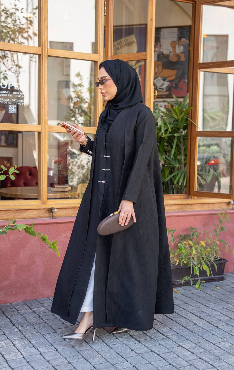 عباية كريب باللون الاسود