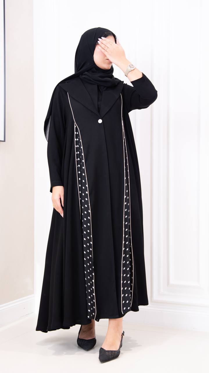 عباية كريب باللون الاسود C:1098 