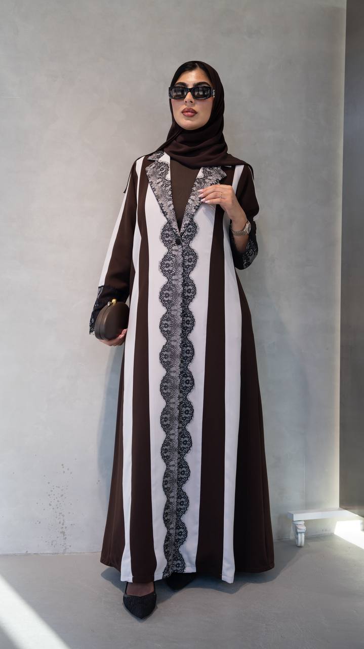 crepe abaya with lace. C:1091