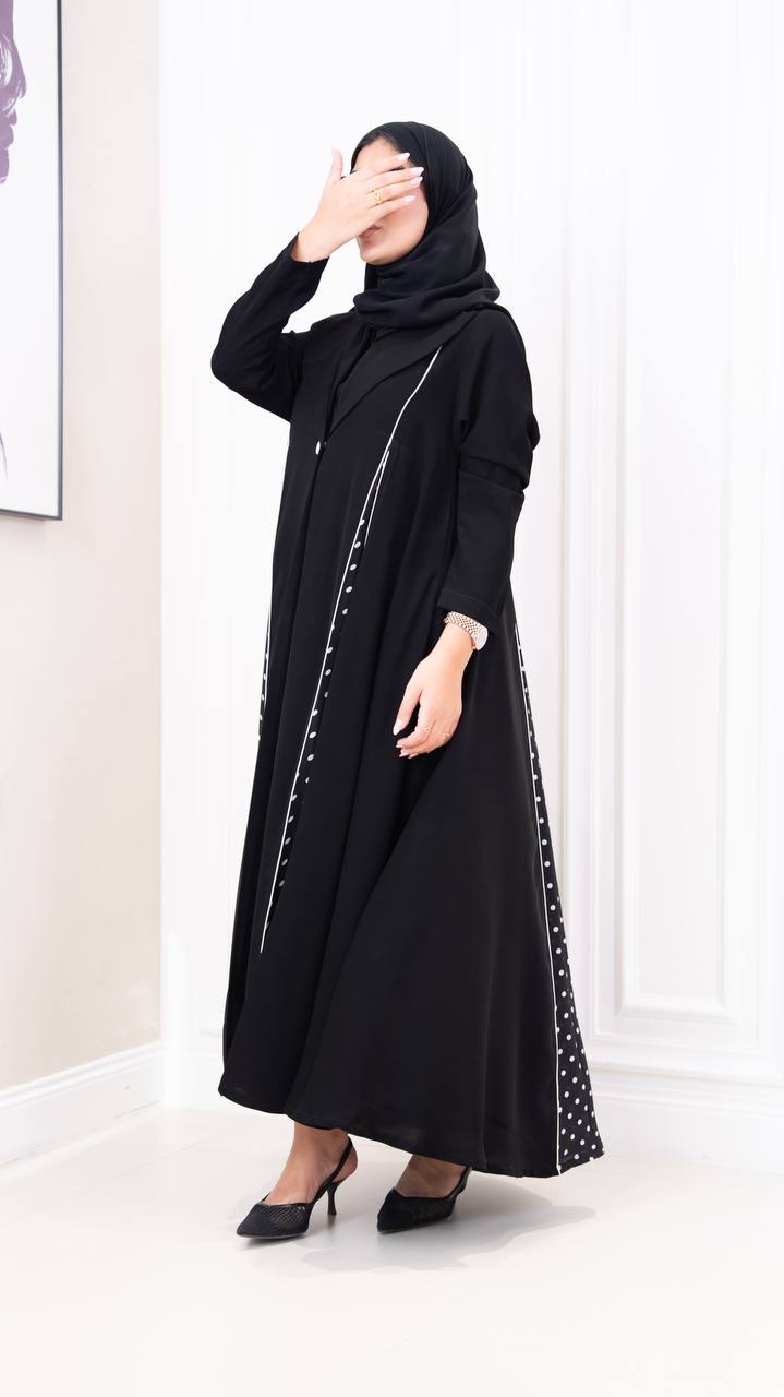 عباية كريب باللون الاسود C:1098 