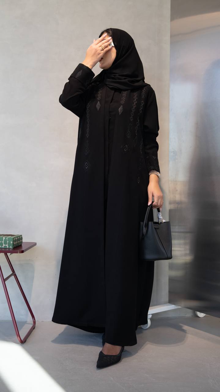 black crepe abaya. C:1102