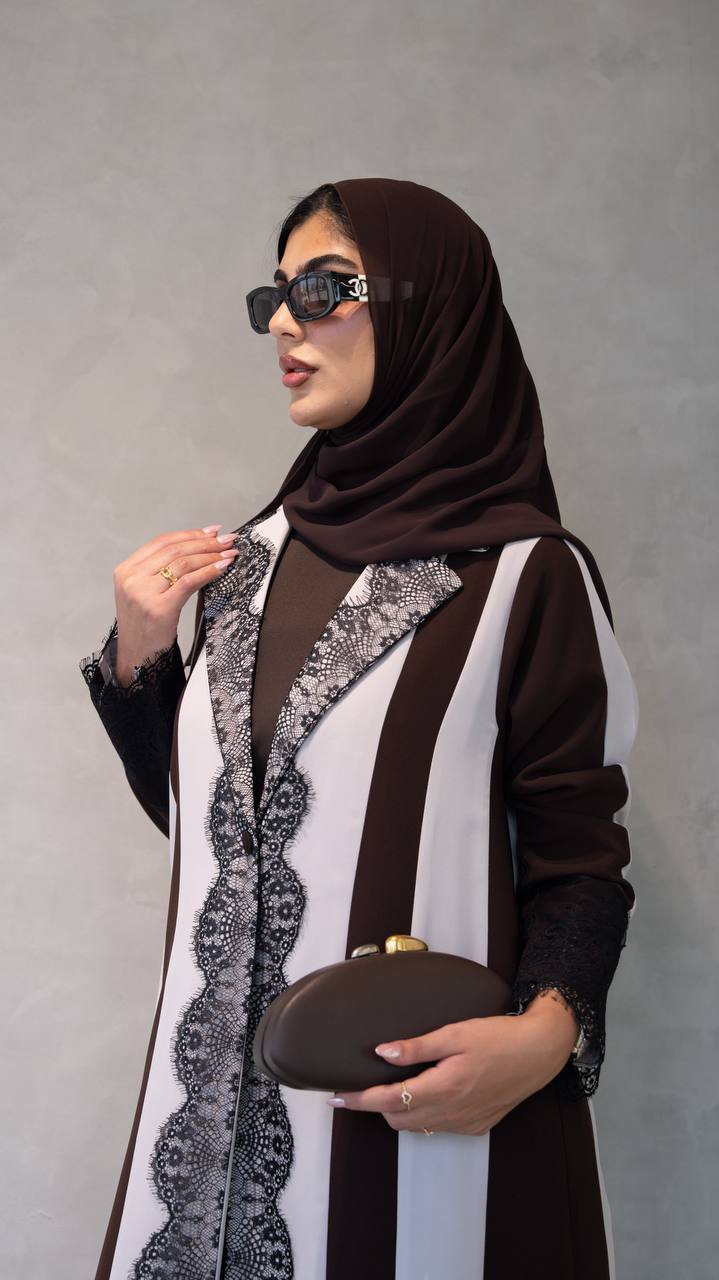 crepe abaya with lace. C:1091