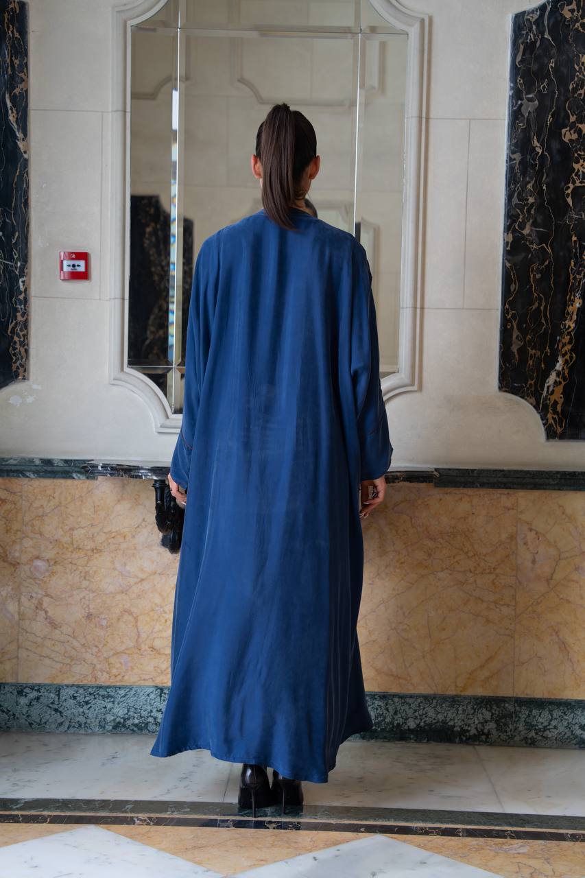 Cobra crepe silk bisht with hand-beading. C:1087