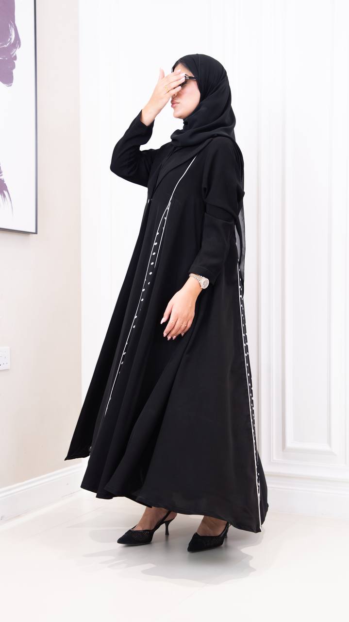 عباية كريب باللون الاسود C:1098 