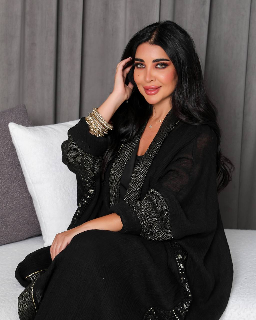 Black bisht with embroidery.C;1053