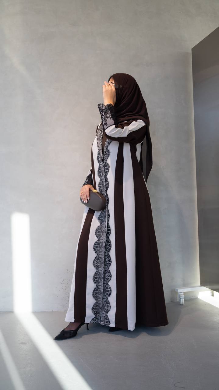 crepe abaya with lace. C:1091