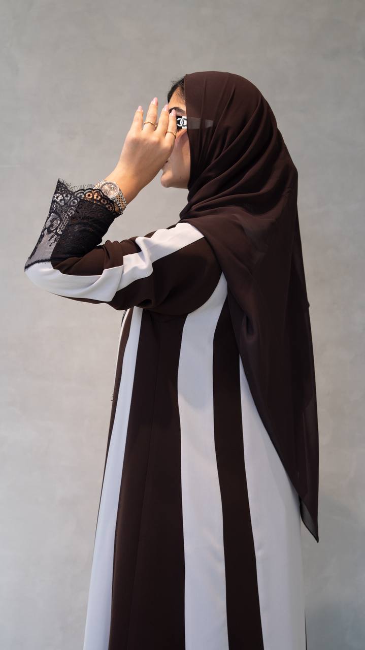 crepe abaya with lace. C:1091