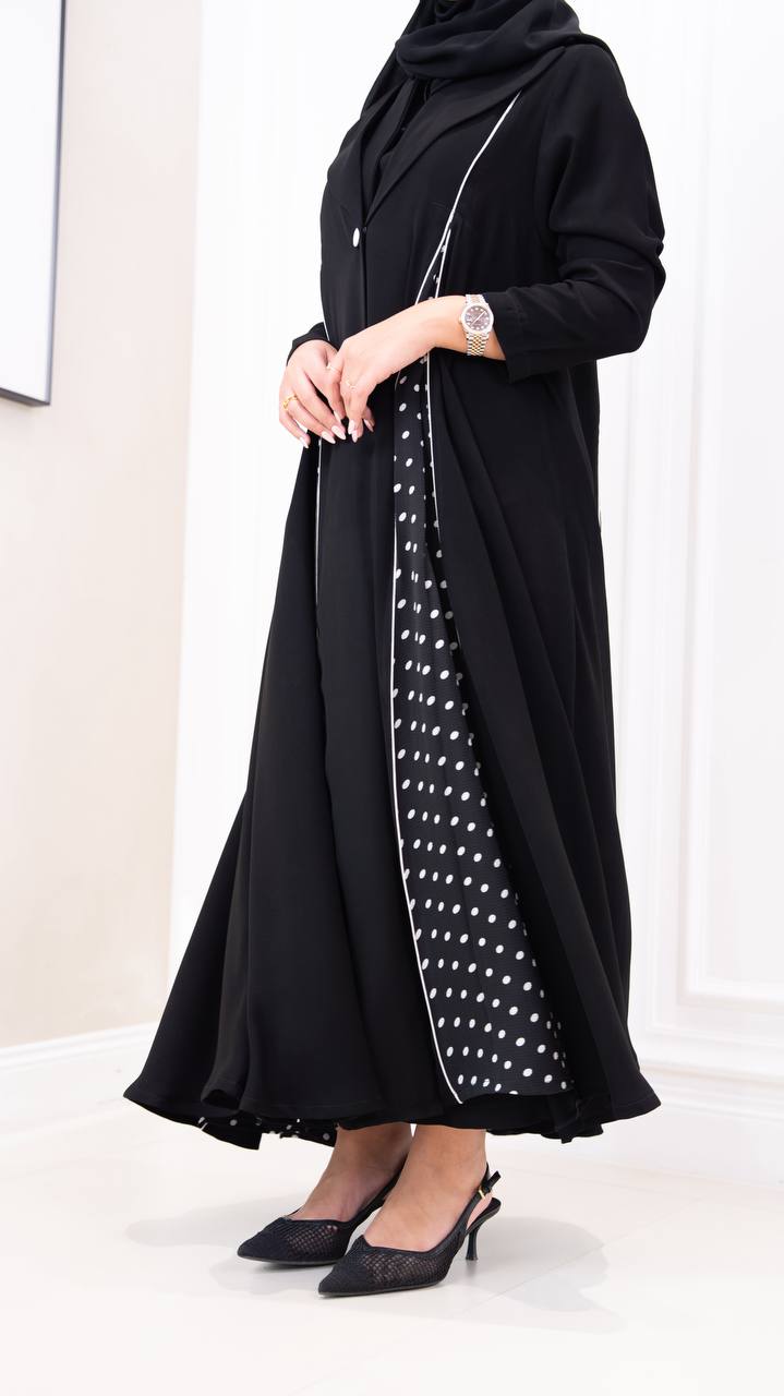 عباية كريب باللون الاسود C:1098 
