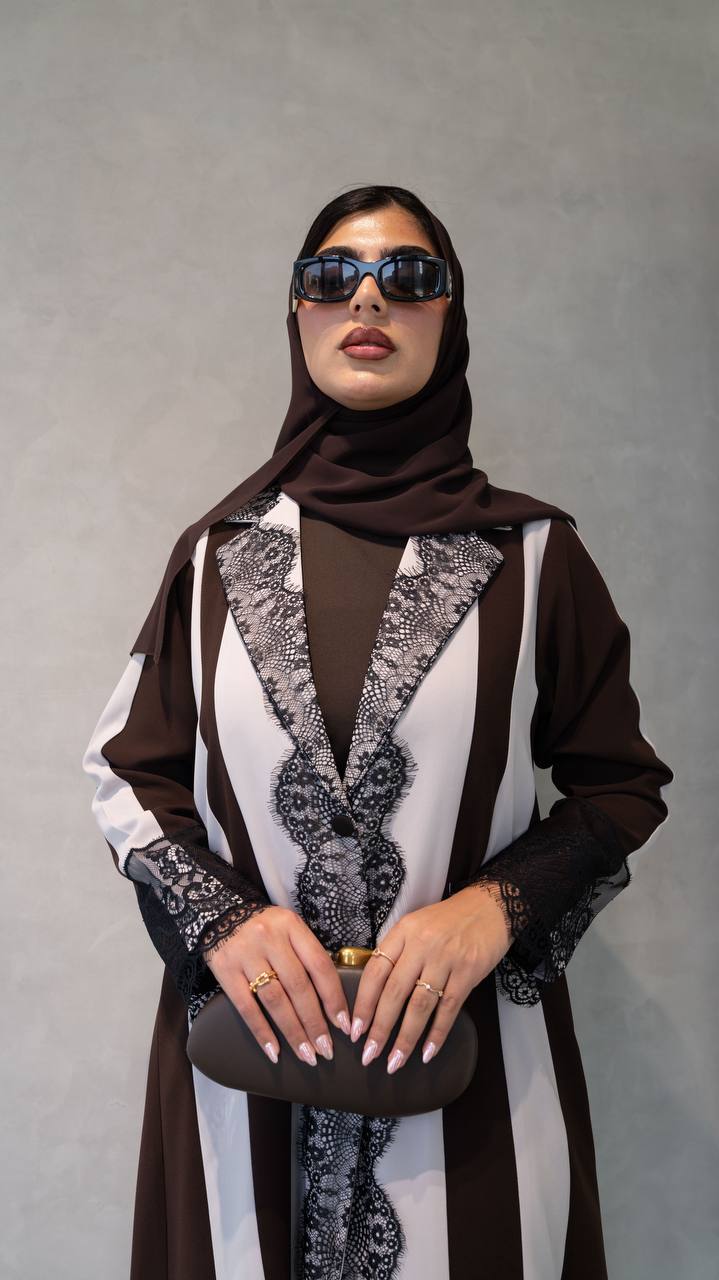 crepe abaya with lace. C:1091